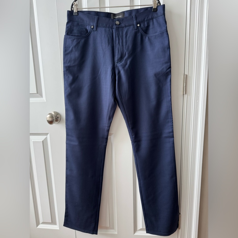 Ermenegildo Zegna Men’s Wool 5 Pocket Pants, Navy, Size 34